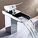 Produktbild Ouku Waschbecken Wasserhahn im modernen Stil einzigen Handgriff Wasserfall Waschbecken Wasserhahn verchromt wasserhahn bad badarmaturen badezimmerarmaturen armaturen badezimmer badmöbel glaswaschtische