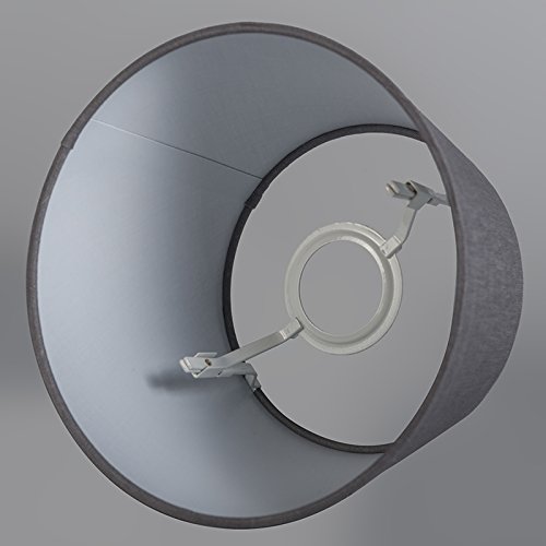 QAZQA Leinen Lampenschirm 25cm rund DS E27 leinen dunkelgrau , Rund konisch Schirm Pendelleuchte, Schirm Stehleuchte, - 5