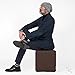Arketicom Pouffe Ottoman Footstool Cube Blue Jeans Polyurethane High Density Height cm 45 Side cm 45 Hand Made in Italy (Hand-carved with non-slip wood feet - puff puf pouf))