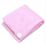 HENGSONG Microfiber Hair Drying Towel Hair Turban Quickly Dry Hair Hat Wrapped Towel Bathing Cap (Pink)