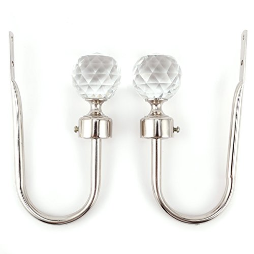 2er 50mm Design Gross Bling Kugel Raffhalter Gardinenhalter Vorhanghalter Haken - 4