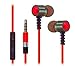 Produktbild Super High Klarheit Metall Geräuschisolierende Heavy Duty 3,5 mm Stereo-Ohrhörer/Headset/Kopfhörer für LG G Pad X 10.1/terra/Bello II/G4 Beat/Volt 2/Tribute 2/G4 C/G Pad X 8.3/G Pad f 8.0/Escape 2/Lanzette/Logos/Ultimate 2 (rot) – mit Mikrofon & Lautstärkeregler + Tragetasche