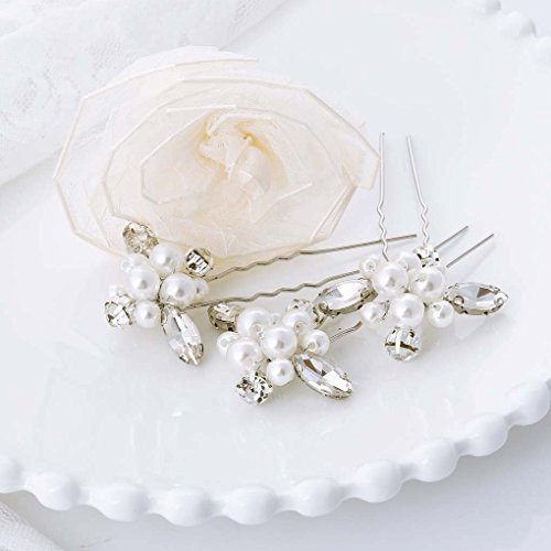 Aukmla Damen Haarschmuck, Brautschmuck, Haarnadeln, 3 Stück - 2