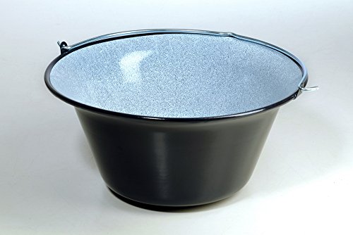 Original ungarischer Gulaschkessel (40 Liter) + Dreibein-Gestell (180cm) ✓ Emailliert ✓ Kratzfest ✓ Inkl. 3 Schüsseln | Teleskop-Dreifuß mit Gulasch-Topf, Suppentopf, Glühweintopf | Kochkessel für Kesselgulasch, Glühwein-Kessel im Set - 3