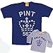 Father And Child Pint And Half Pint Coordinating Matching Tshirt Tops Navy Blue & Grey (Father Large (44") & Child 5-6 years)