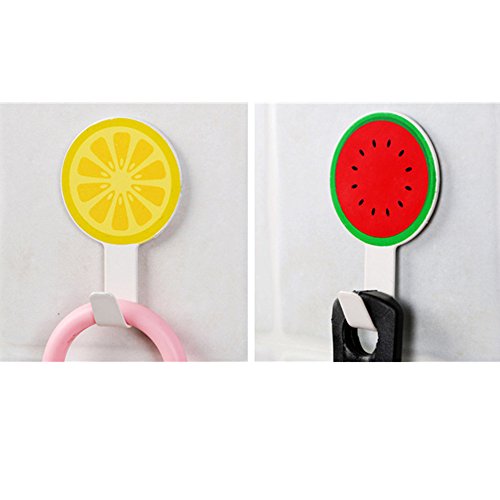 OFT 2pcs. Cartoon Fruit Saugnapf haken Metall kleberhaken Badezimmer Küche Strong Wand Kleiderhaken Handtuch Haken Einzel Haken (Wassermelone) - 4