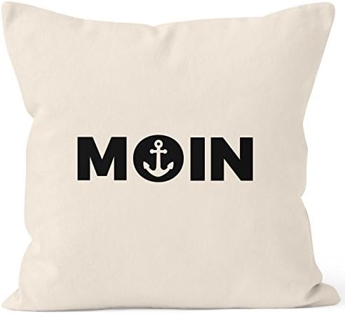 Maritmer Moin with Anchor Decorative Pillowcase Moon Works, Moin natur, One size