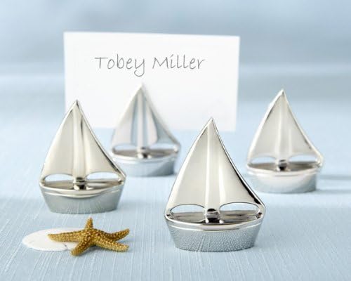 Shining Sails Silver Place Card Holders (Set of 192) - Baby Shower Gifts &amp; Wedding Favors by CutieBeauty KA