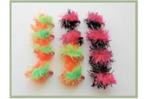 TROUTFLIES UK EGG AND BLOB FLIES Barbless Blob Flies, Trout Flies, 12 Pack Two tone blobs size 10, Fly Fishing