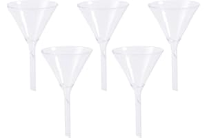 HOMSFOU Lot de 5 entonnoirs à liquide en verre de laboratoire - Petits entonnoirs pour mini entonnoir en verre - Mini entonnoir en verre - Mini entonnoir de laboratoire - Filtre liquide blanc