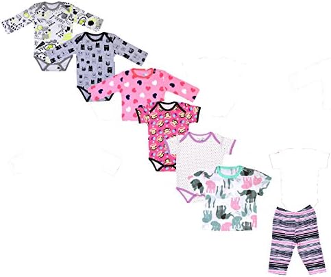 Sofie & Sam , Baby Cloths Set/Pack of 7 pcs Cotton (H/S Tee : 1 Pcs,F/s Tee 1 Pcs, F/S Bodysuit 2 Pcs, H/S Bodysuit : 2 Pcs, Pajama : 1 Pcs)…
