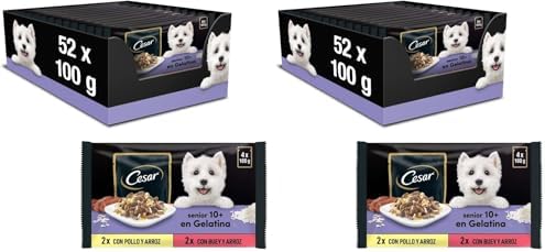 Cesar 10+ Senior - Selezione in Gelatina 13 x (4 x 100g) (Confezione da 2)