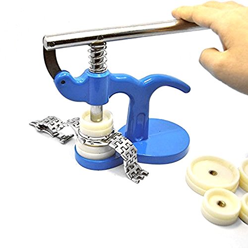 Racksoy Professionell Uhrrückenabdeckung Uhrenkasten Öffner Abzieher + Uhrenschließer Einpresswerkzeug Gehäuseschliesser Uhrrückenabdeckung Drucker mit Druckplatten Kunststoffeinsätzen als Uhr Reparatur Werkzeug - 4