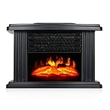 ZTGHS Réchauffeur Électrique De Poêle De Cheminée, Cheminée Portative Portative De 1000W avec L'effet De Flamme Brûlante en Bois De Bûche Chaud Petit Ventilateur d'air Chaud