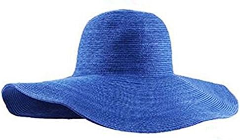 Beach Hat,Fortan Summer Women Foldable Wide Large Brim Floppy Sun Straw Hat Cap (Royal Blue)