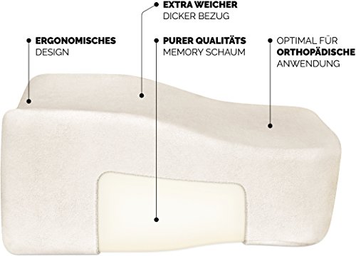 Knie-Kissen von Cush Comfort – Extra langes Knie-Unterstützungskissen für eine gerade Ausrichtung der Wirbelsäule während dem Schlaf - 2