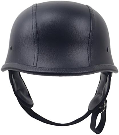 WKAIJCI Motorcycle Helmet Double D Buckle Thickened Cushion Retro Locomotive,B-XXL