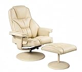 Relax at Eeze Milano Swivel Reclining Recliner Chair with Footstool - Mink