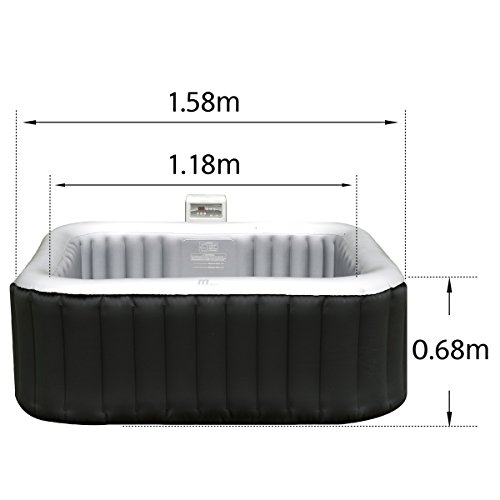 Whirlpool In-Outdoor Pool Bubble Spa Wellness Massage Heizung aufblasbar 158x158cm 4 Personen