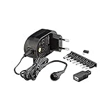 18 Watt Universal-Netzteil sorgt für stabilisierten Gleichstrom mit einer Stromstärke von 1,5A inkl. USB, DC und Klinken Adaptern . Die Ausgangsspannung von 3V bis 12V über einen Drehschalter wählbar