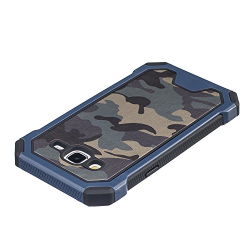 MOONCASE Galaxy J5 Funda  Camuflaje Dual Layer H  brida Case Choque Absorci  n Protecci  n Carcasa Tapa para Samsung Galaxy J5  2015  Azul