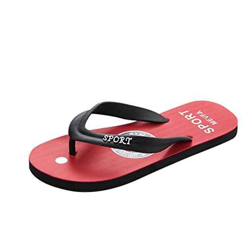 Preisvergleich Produktbild Badelatschen Zehensandale Herren Zehentrenner Sommer Outdoorschuhe Schwimmbadschuhe Beach Strandschuhe Badeschlappen Erwachsene Badeschuh Sport Hausschuhe Dusch- & Badeschuhe LMMVP (39 EU, Rot)