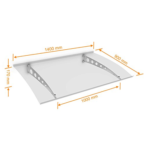 Schulte Vordach Haustür Polycarbonat Stahl 140×90 cm - 2