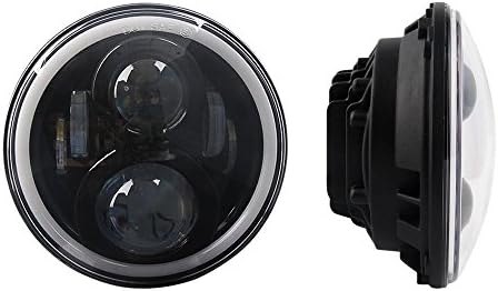 NIGHTEYE 7" 60W LED Headlight Round DRL Hi/Lo Beam for JEEP Wrangler JK/TJ/CJ/Hummer , 2pcs