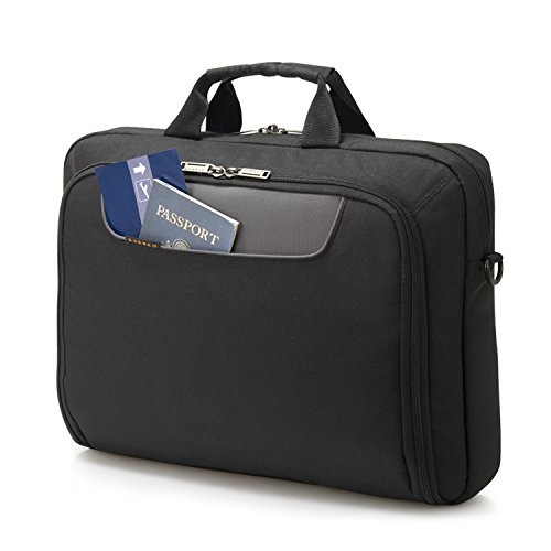 Everki Advance     Laptoptasche f  r Notebooks bis 14 1 Zoll  35 9 cm  mit Zubeh  r-Fach  kontrastreichem Innenfutter und Trolley-Lasche  Schwarz