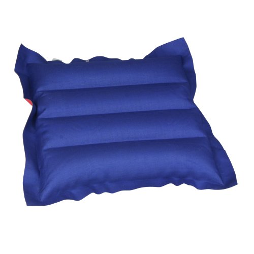 10T Ruby Box – Luft-Kissen Reisekissen aufblasbar Baumwolle gummiert blau-rot 30x30x7cm - 3