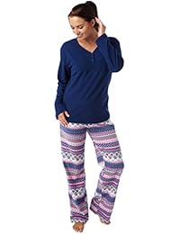 Pijama de manga larga estampado, de forro polar, de invierno, cálido