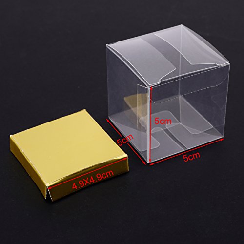 50 x Hochzeit Geburt Party Gastgeschenk Transparent Geschenkbox Kartonage Geschenkverpackung Bonboniere Box Geschenkschachtel Gift box Tischdeko 5*5*5cm - 7