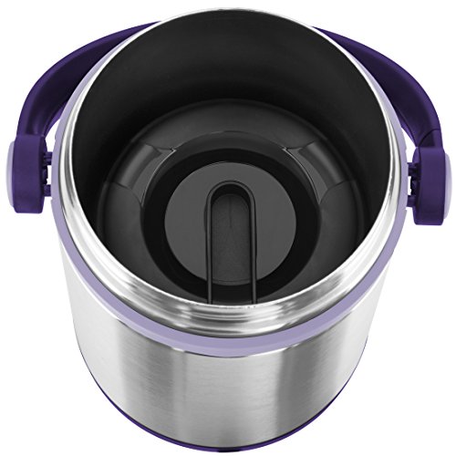 Emsa 509234 Isolier-Speisegefäß, Mobil genießen, 1.7 Liter, Mit 2 Speiseeinsätzen, 100% dicht, Brombeer/Hellviolett, Mobility - 3