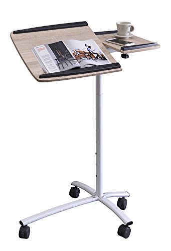 SixBros. Laptoptisch Projektionstisch Eiche/Weiß Holzoptik – B-001N/2079 - 2