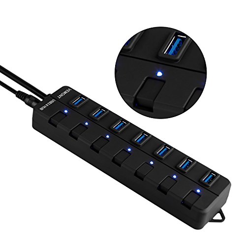 Vemont super speed 7-Port USB 3.0 Hub mit Netzteil und Ein/Aus-Schalter für Apple MacBook/ MacBook Air/ MacBook Pro/ Mac Mini/ iMac/ MacPro/ Windows Laptops und Ultrabooks - 5