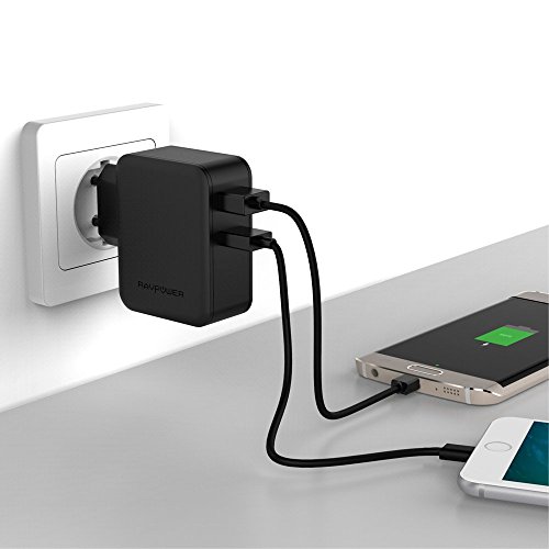 RAVPower Cargador USB Port til 24W Cargador de Red Doble Puertos USB Tecnolog a iSmart para iPhone iPad Samsung Galaxy Nexus Nokia y M s Negro reviews RAVPower Cargador USB Port til 24W Cargador de Red Doble Puertos USB Tecnolog a iSmart para iPhone iPad Samsung Galaxy Nexus Nokia y M s Negro