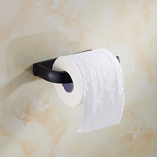 Auralum® Klopapier Halter Toilettenpapierhalter Klopapierhalter WC Rollenhalter Schwarz - 2