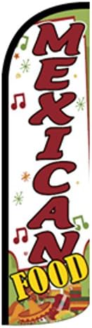 MEXICAN FOOD FEATHER FLAG INCLUDING A 6M TELESCOPIC POLE.FREE POST