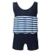 Highdas Kid's Free Learning to Swim Float Suit Adjustable Sun Protection UV Swimsuit for Baby Boys, Navy 1-2 years