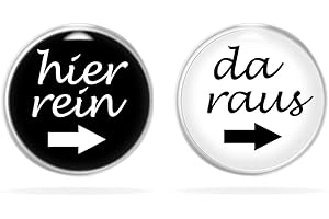 Miss Lovie Schmuck Teenager Mädchen Lustige Damen Schmuck Nickelfrei Hypoallergen Ohrringe Hier Rein Da Raus Männer Witzig Ohrstecker Cabochon Edelstahl inkl. Geschenkverpackung