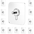 REWOP Adhesive Wall Hooks for Heavy Items Stainless Steel, PVC, ABS Nail Free Seamless Adhesive Non-Trace No Drilling Installation Hanging, Waterproof Screws Wall Hook (Nail Hooks, 10)