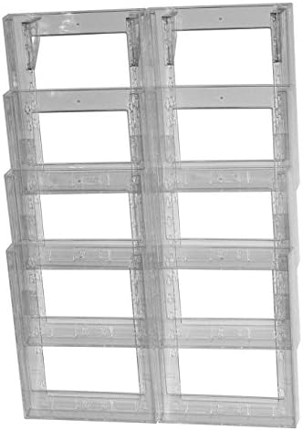 ClipLock A4 Wall Mounted Leaflet Display with 8 Pockets - Clear