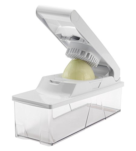 Zwiebelschneider, Gemüseschneider, Kunststoff/ Edelstahl , weiß, Höhe: 29.5 cm