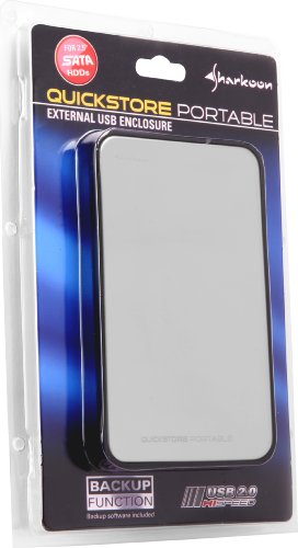 Sharkoon Quickstore Portable USB 2.0 Gehäuse für 2,5 Zoll (6,4cm) SATA Festplatte inkl. Backup Funktion silber - 3