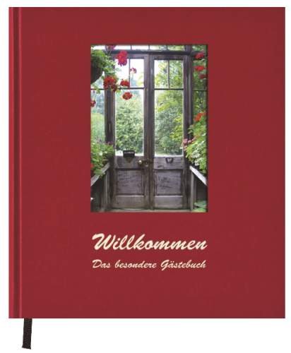Gästebuch Willkommen rot