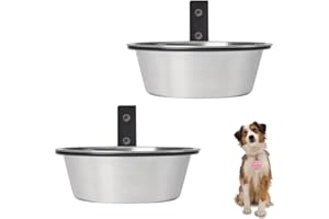 TOPHOMER 2 Ciotola per cani da parete, in acciaio inox, da appendere, per animali domestici, mangiatoia per cani, pieghevole, per cibo e acqua, per animali domestici, gatti, conigli d'India (17,5 x 6 cm)