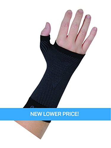 Orthosleeve muñequera compresión graduada WS6, Negro, talla S - 6 zonas de compresión - Alivio del dolor del túnel carpiano, muñeca y pulgar - Reduce la inflamación
