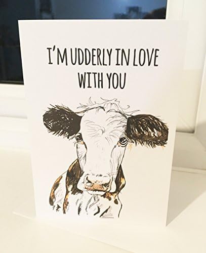 Im Udderly In Love With You Cow blank greeting card A6