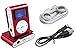 Produktbild iPrime® Mini MP3 Player mit LCD bis 32 GB ohne Micro SD Karte mit Kopfhörer, eingebautem Akku und Befestigungsclip - Rot