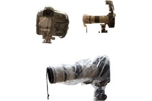 PROFOX Universal Rain Cover para cámaras réflex y videocámaras - Contenido del Paquete: 2 Piezas - 1 Pieza en una versión estándar y 1 Pieza para cámaras con Flash